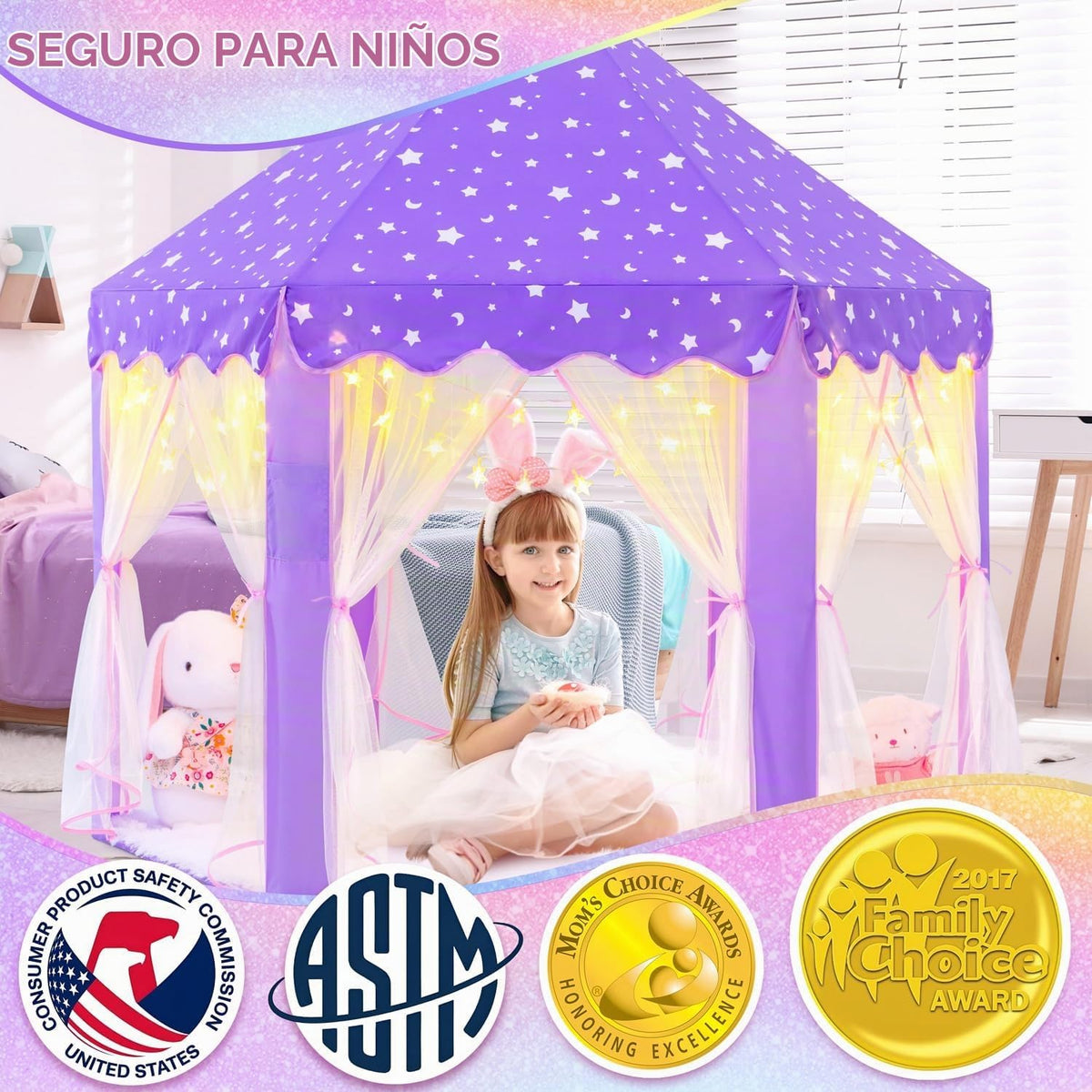 EVOIONOS Tienda Morada para Niñas, Tienda para Niños Interior, Tien...