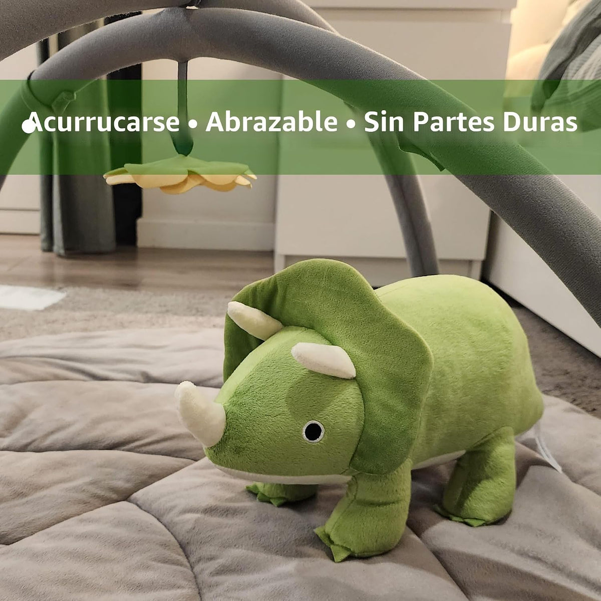 WEIGEDU Dinosaurio Triceratops - Juguetes de peluche, color verde |...