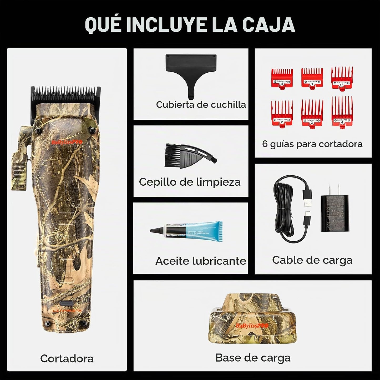 BaBylissPRO Cortapelos compacto LO-PROFX de alto rendimiento para c...