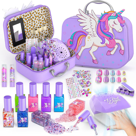 Glisiol Juego de Esmaltes de Uñas para Niñas Juguetes, Kit de Arte...