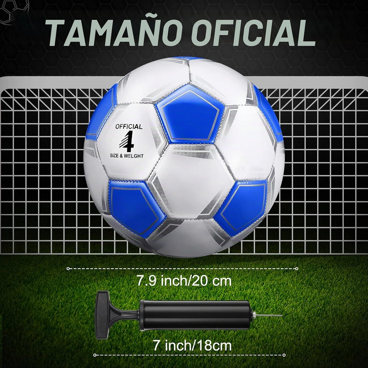 HyDren 2 pelotas de fútbol con inflador, tamaño oficial 4\/5, pelot...