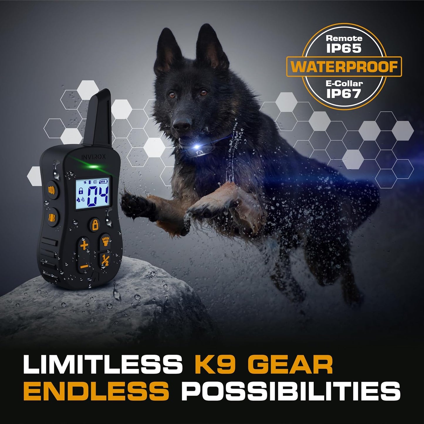 Collar de Choque para Perros INVIROX [Ultra K9] 124 Niveles de Entr...