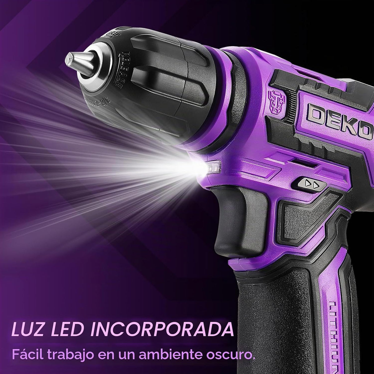 Taladro inalámbrico: DEKOPRO Juego de taladro eléctrico de 12 V, ta...