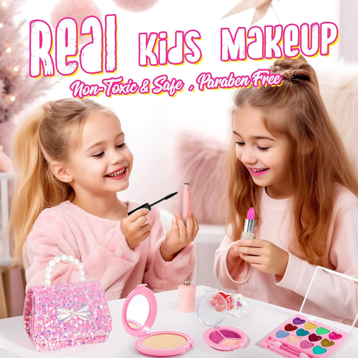 ULOVEME Kit de Maquillaje Real para Niñas Pequeñas - Maquillaje Rea...