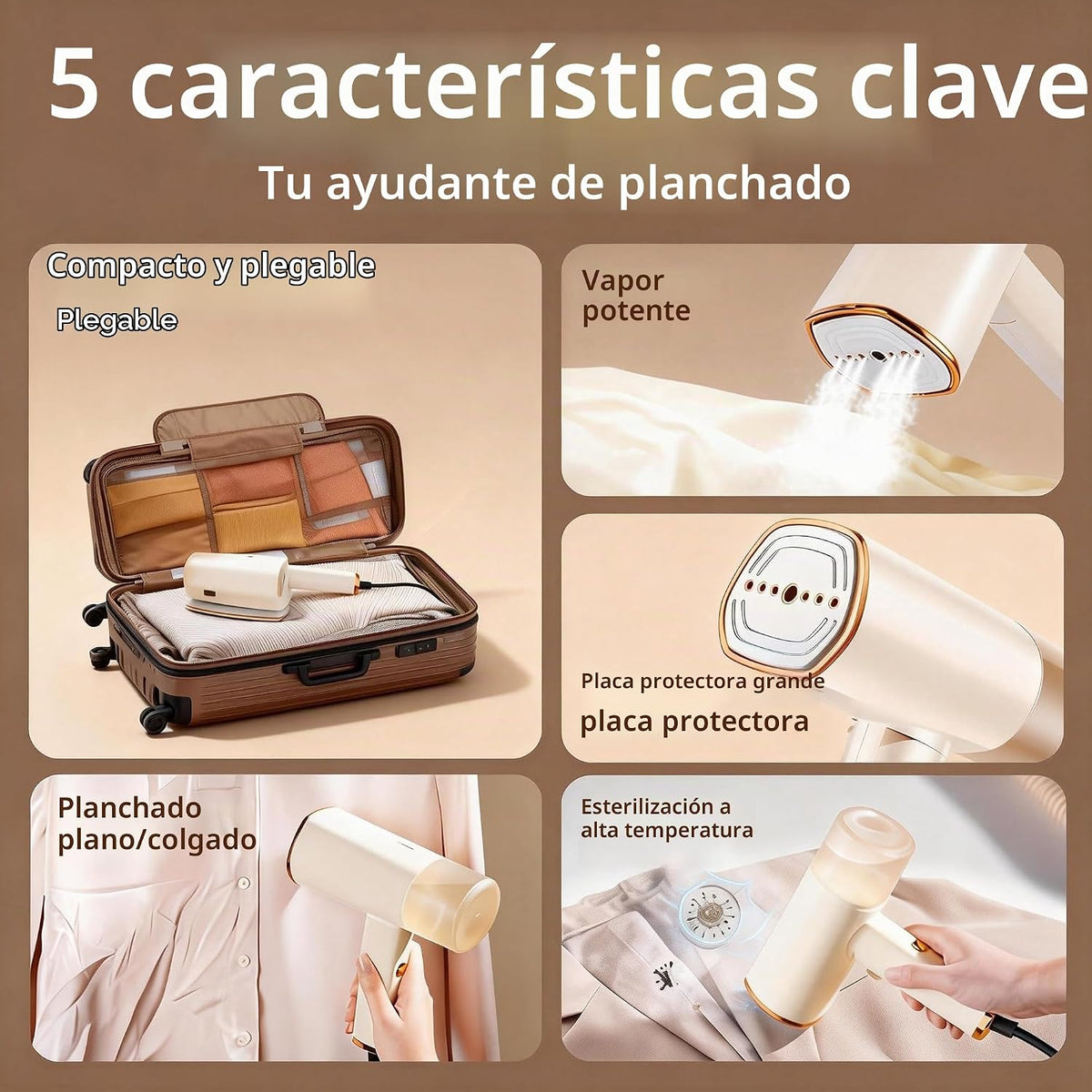 Toplepor Vaporizador portátil para ropa de viaje, calentamiento ráp...