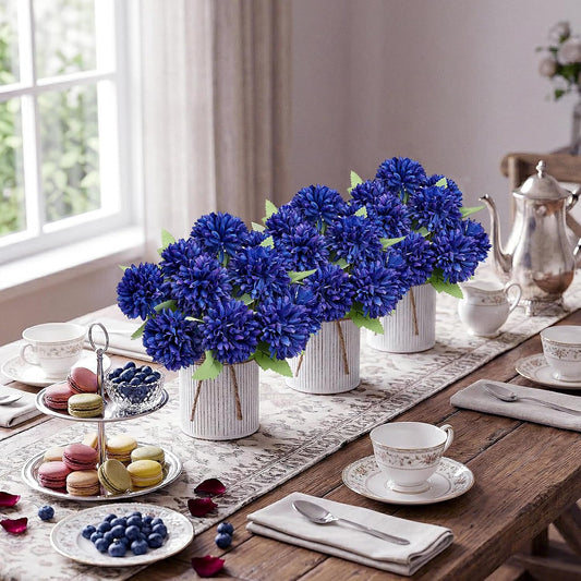 SEKNHOP Centros de mesa de flores prefabricados, juego de 6 crisant...