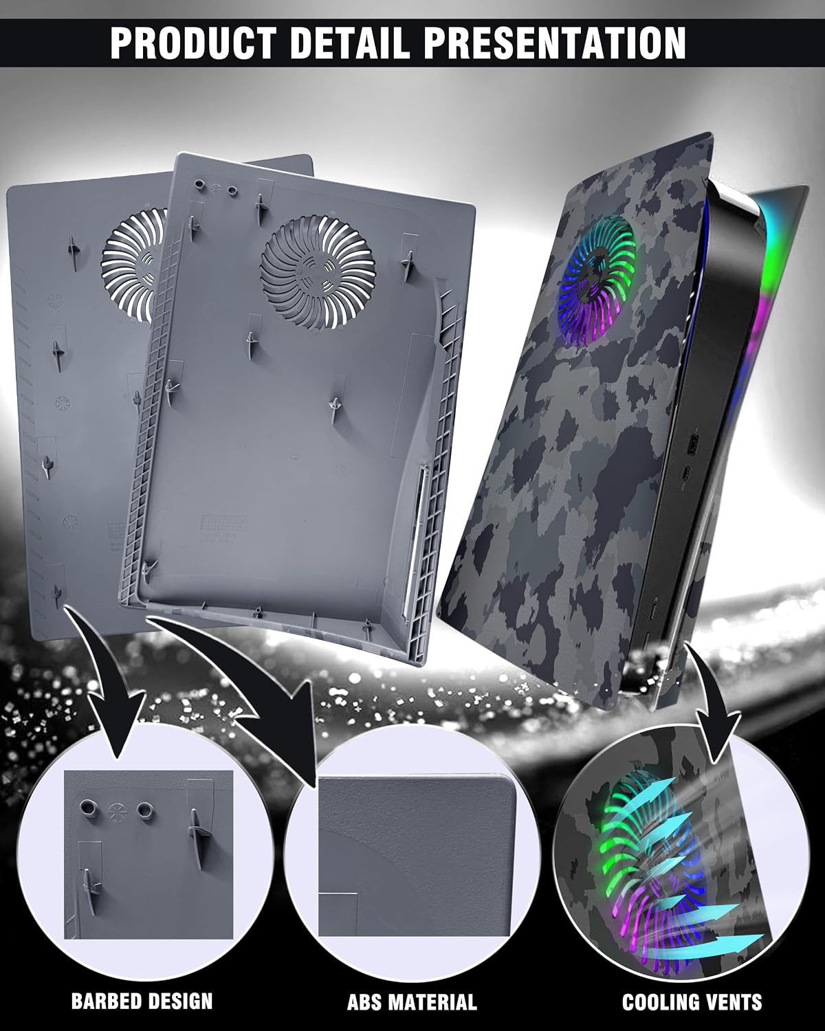 Joso Placa frontal para PS5 Disc Edition, versión estándar 2020 Pla...