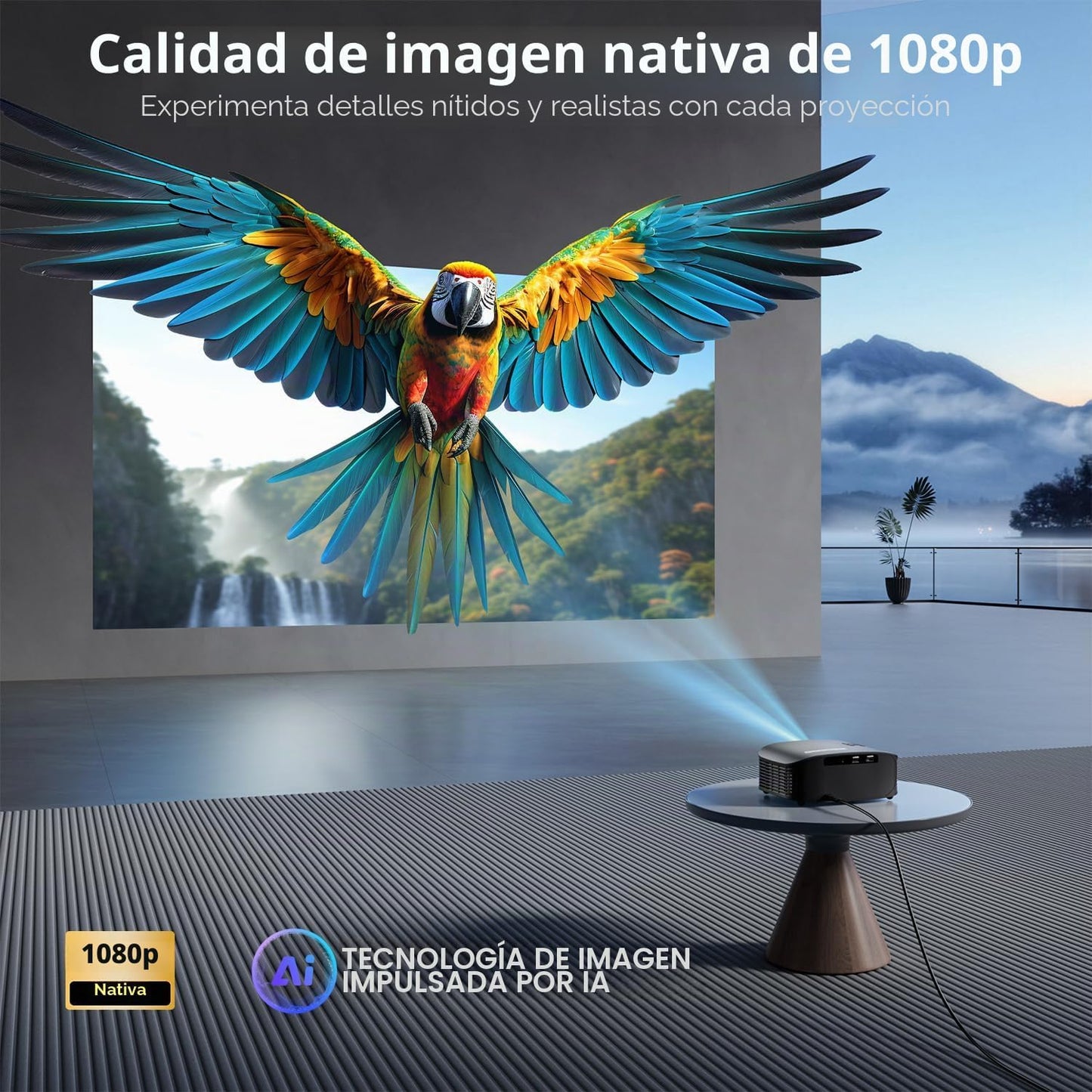 Mini proyector GOODEE [Google TV con licencia oficial] Aplicaciones...