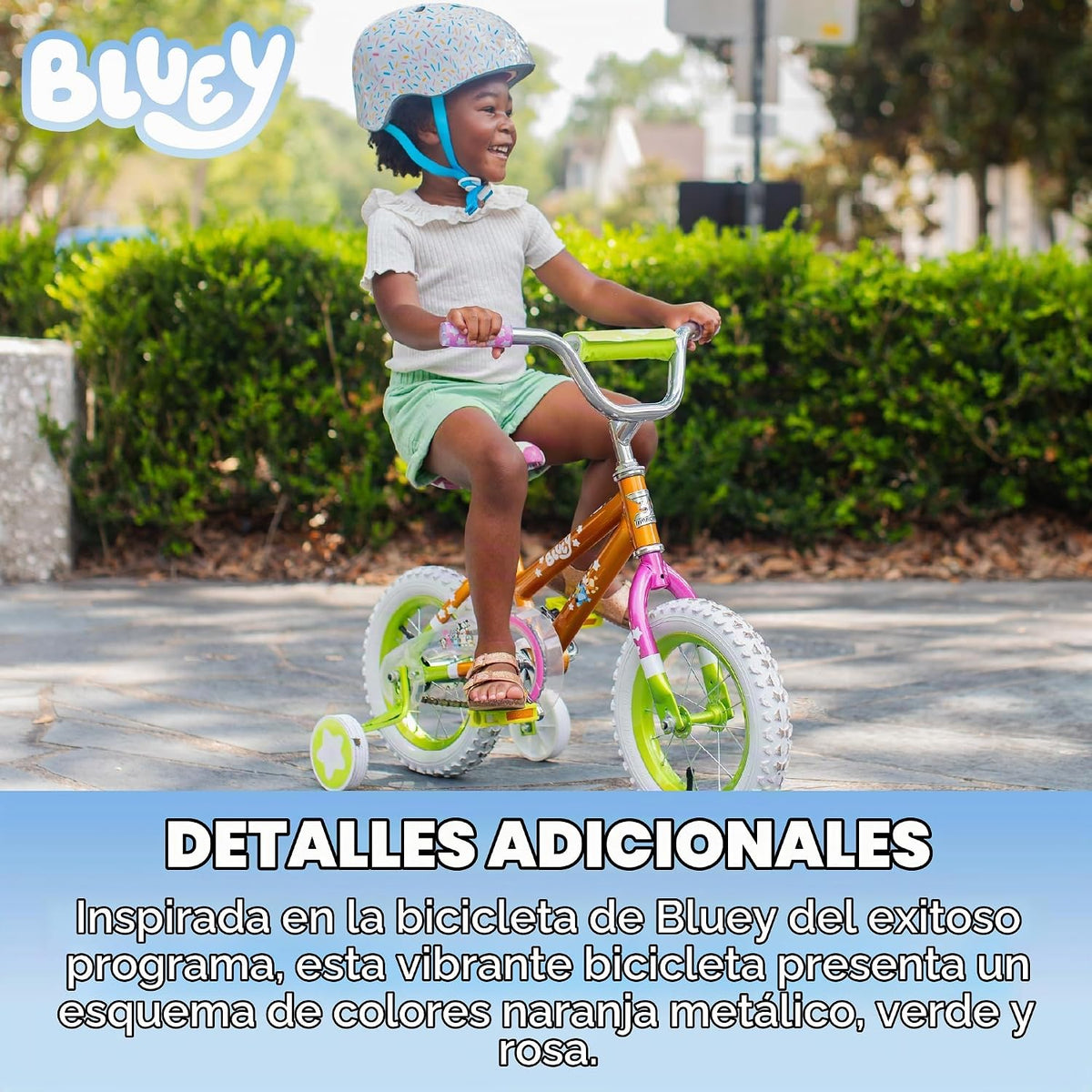Bicicleta infantil de 12 pulgadas Bluey de Dynacraft para niños y n...