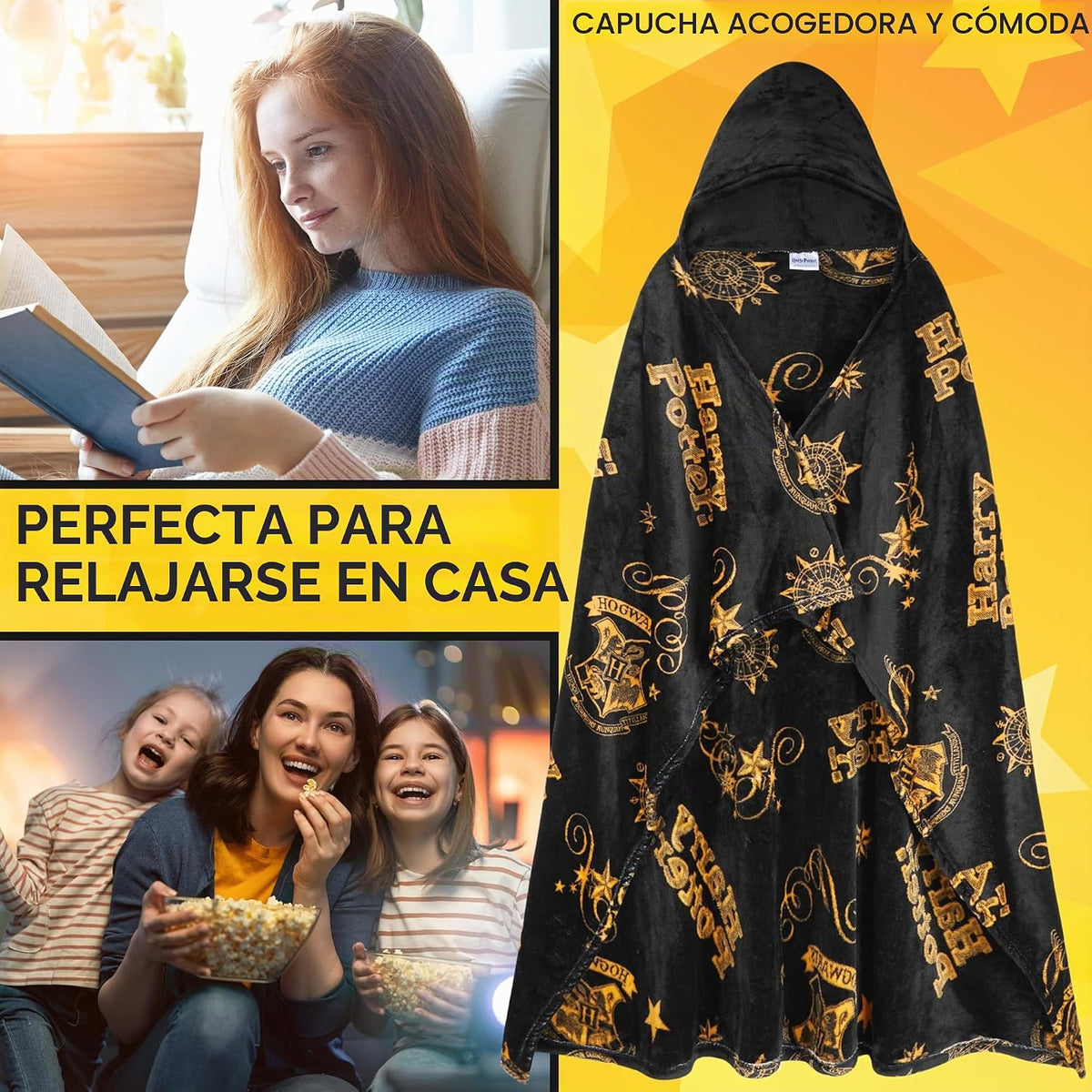 Get Trend Manta para adultos con capucha de 51 x 59 pulgadas, manta...