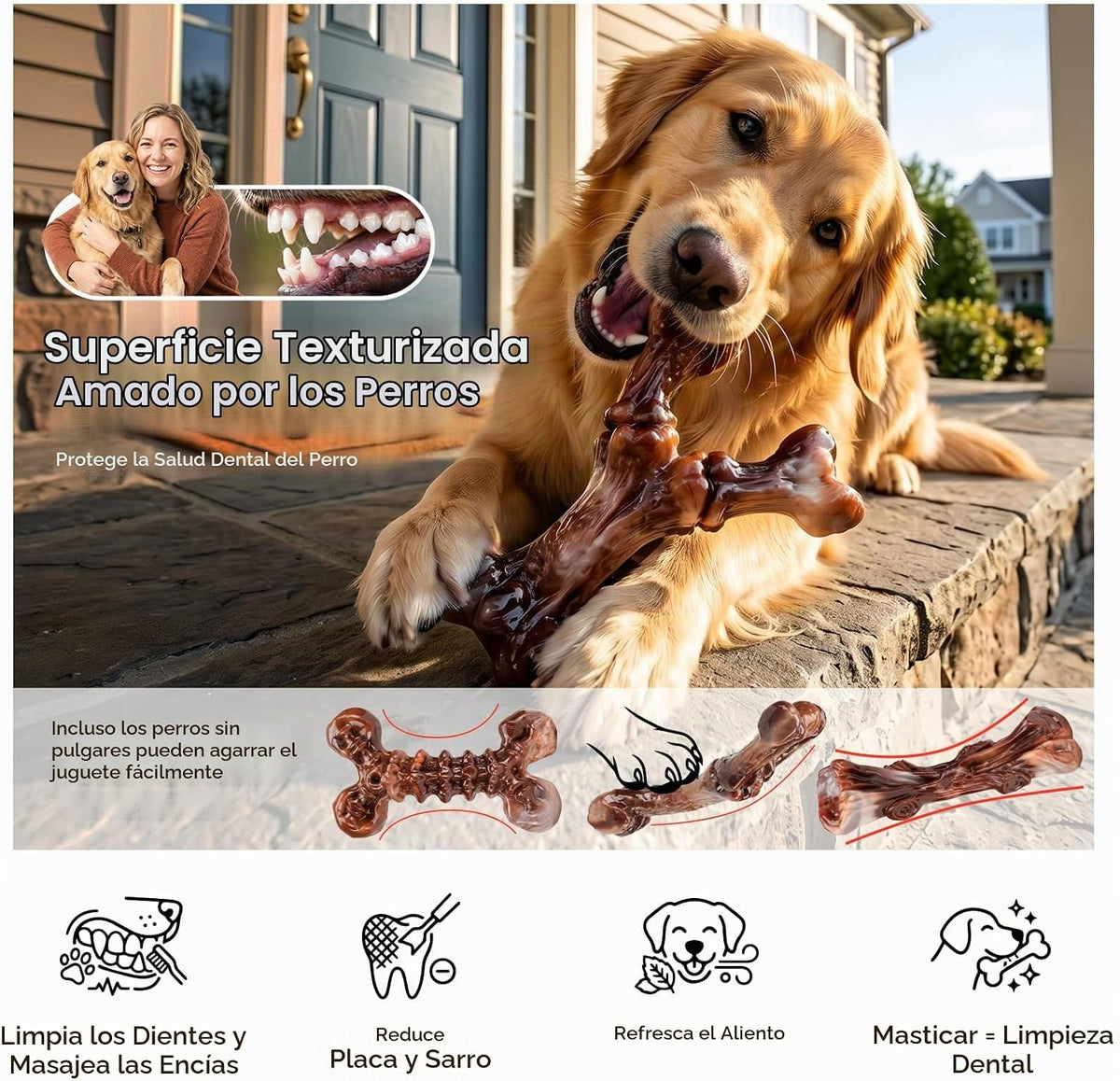 Kseroo - Paquete de 3 juguetes masticables indestructibles para per...