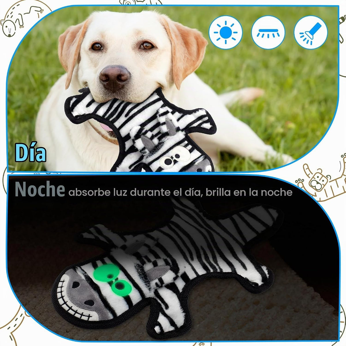 LECHONG Juguetes para Perros sin Relleno, Perros Chirriantes con Oj...