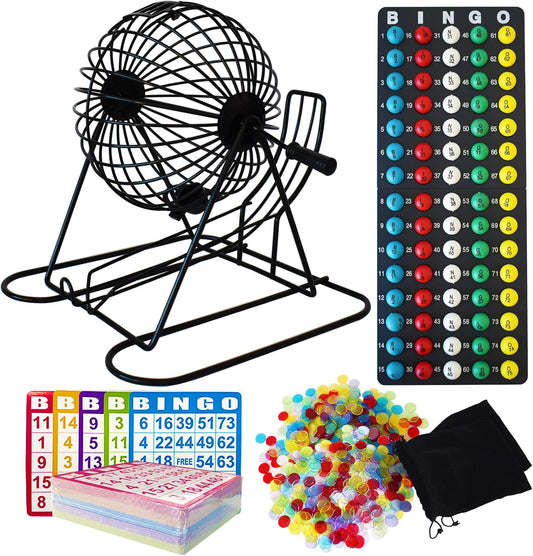 Yuanhe Juego de bingo Jumbo \u2013 Jaula redonda de metal de 11 pul...