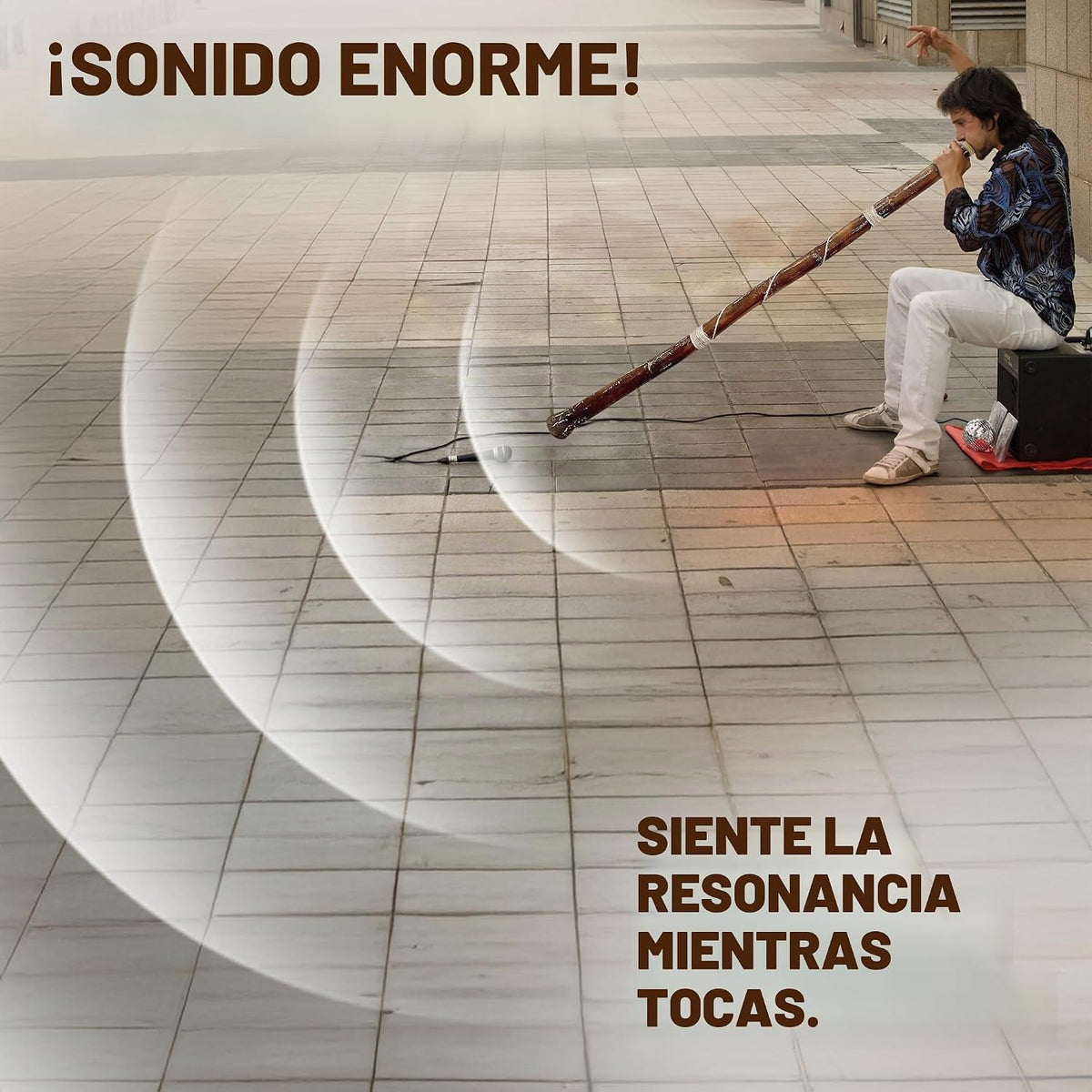 Didgeridoo manual moderno, con boquilla para tocar fácilmente.