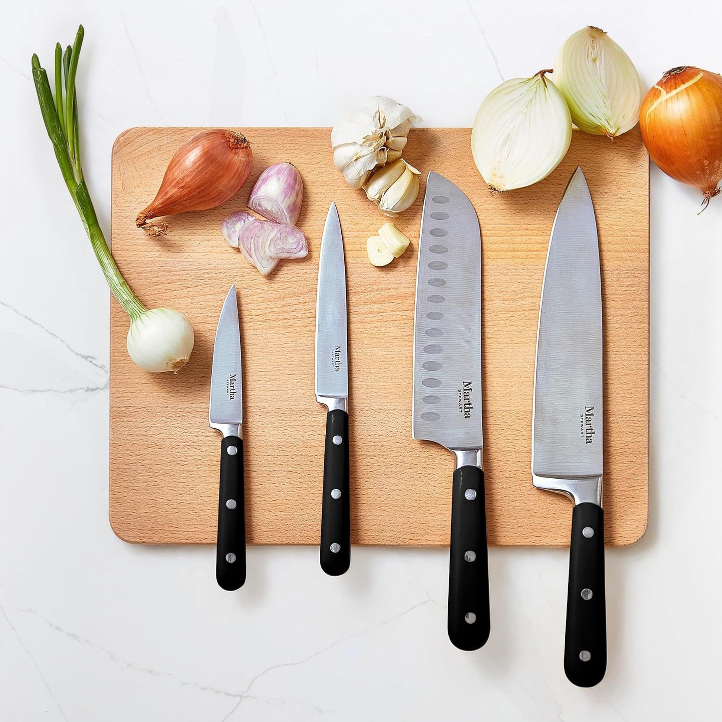 Martha Stewart Eastwalk - Juego de 14 piezas de cuchillos de acero...
