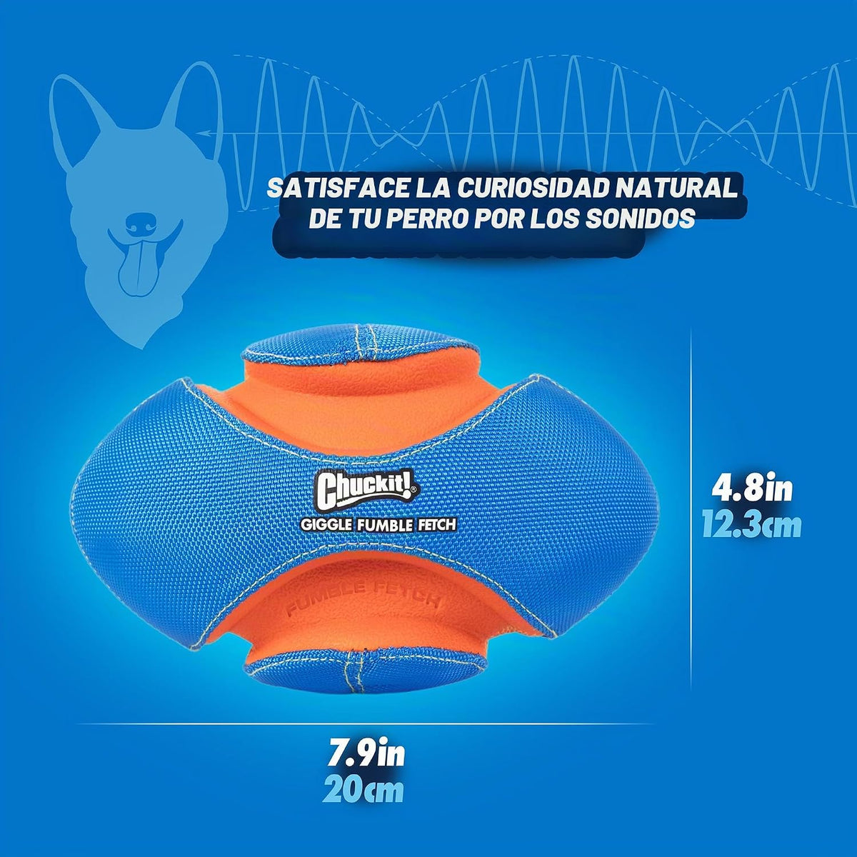 Chuckit! Pelota de Risa y Destello para Perros (20 cm de Diámetro)...