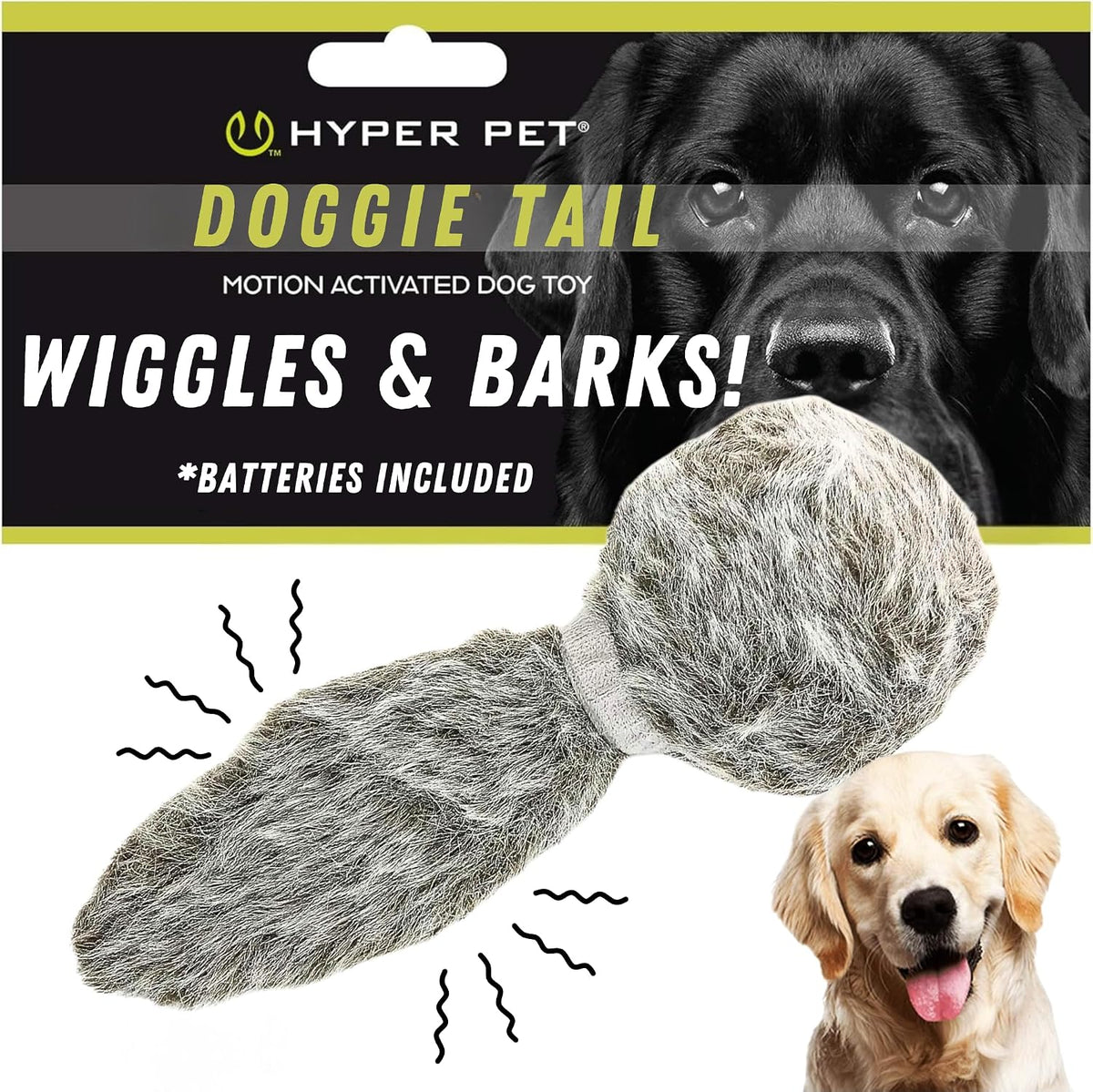 Juguetes de peluche interactivos para perros Hyper Pet Doggie Tail...