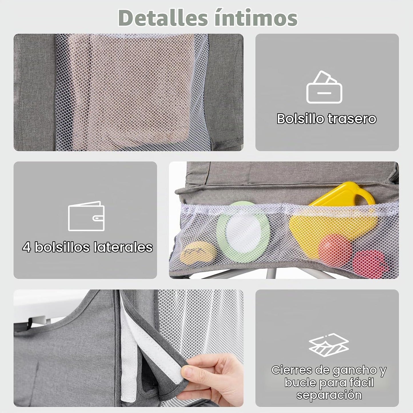 INFANS Silla alta para bebé, silla alta plegable portátil para bebé...