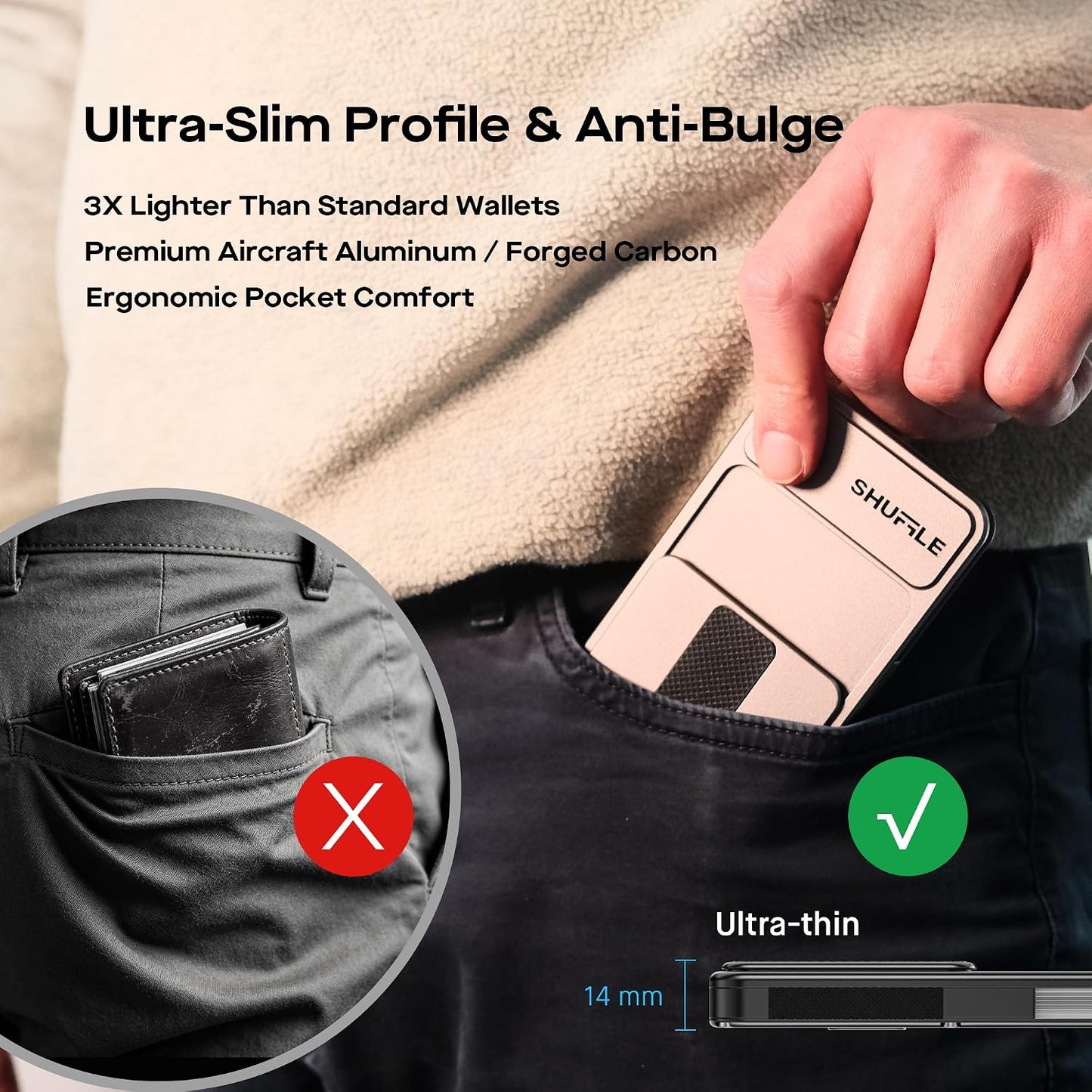 Shuffle Wallet 2.0, innovador mecanismo de abanico para hombre cart...
