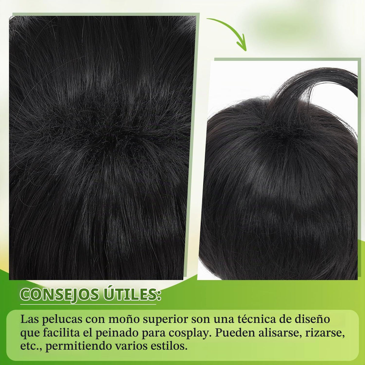 kelagoo Peluca negra de corte corto para hombres\/mujeres, peluca d...