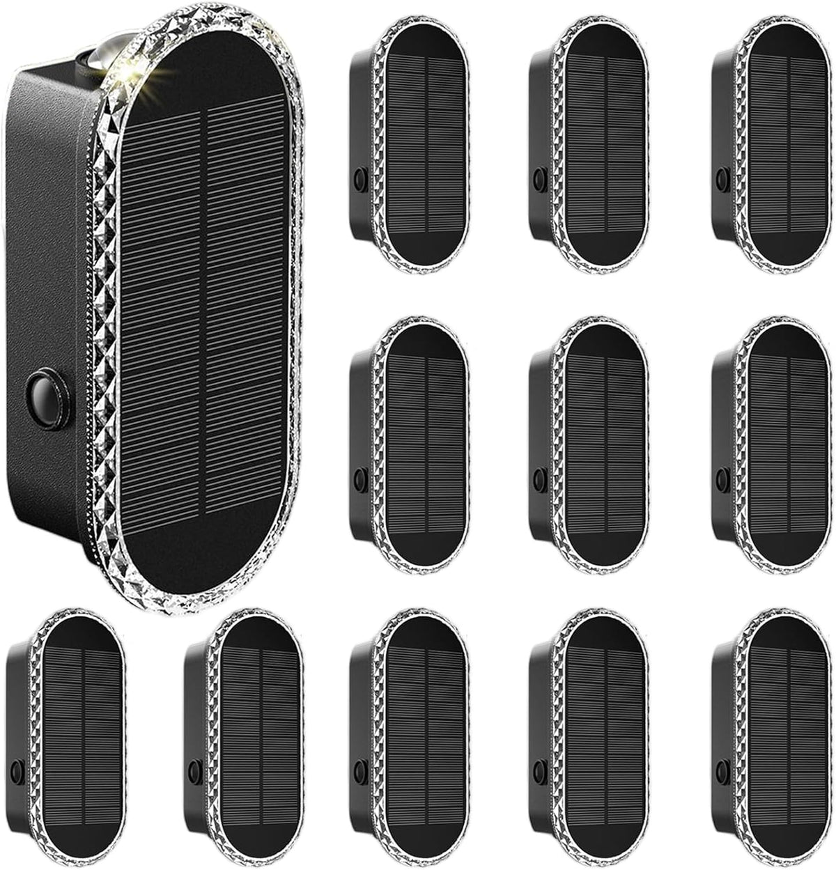 LIANGLOME Luces solares para valla al aire libre | Paquete de 12 lu...