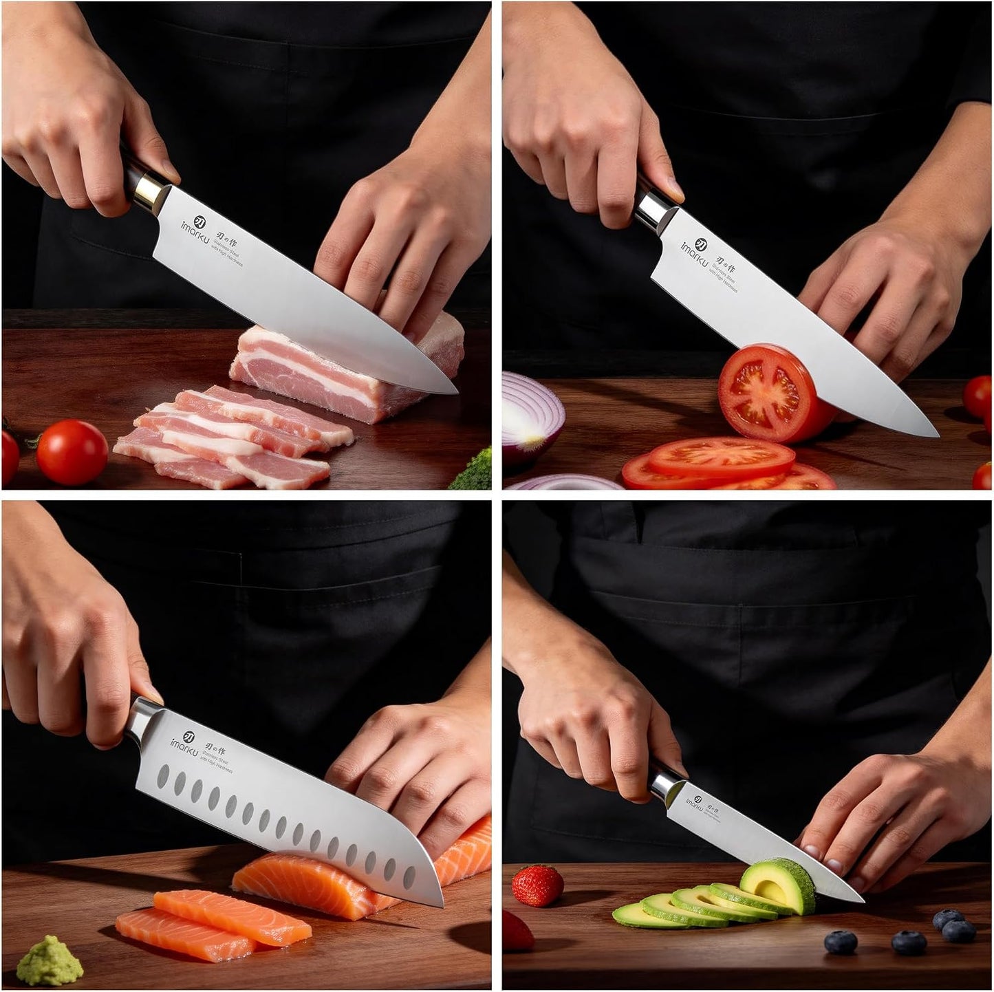 imarku Juego de cuchillos de 3 piezas, juego de cuchillos de chef j...
