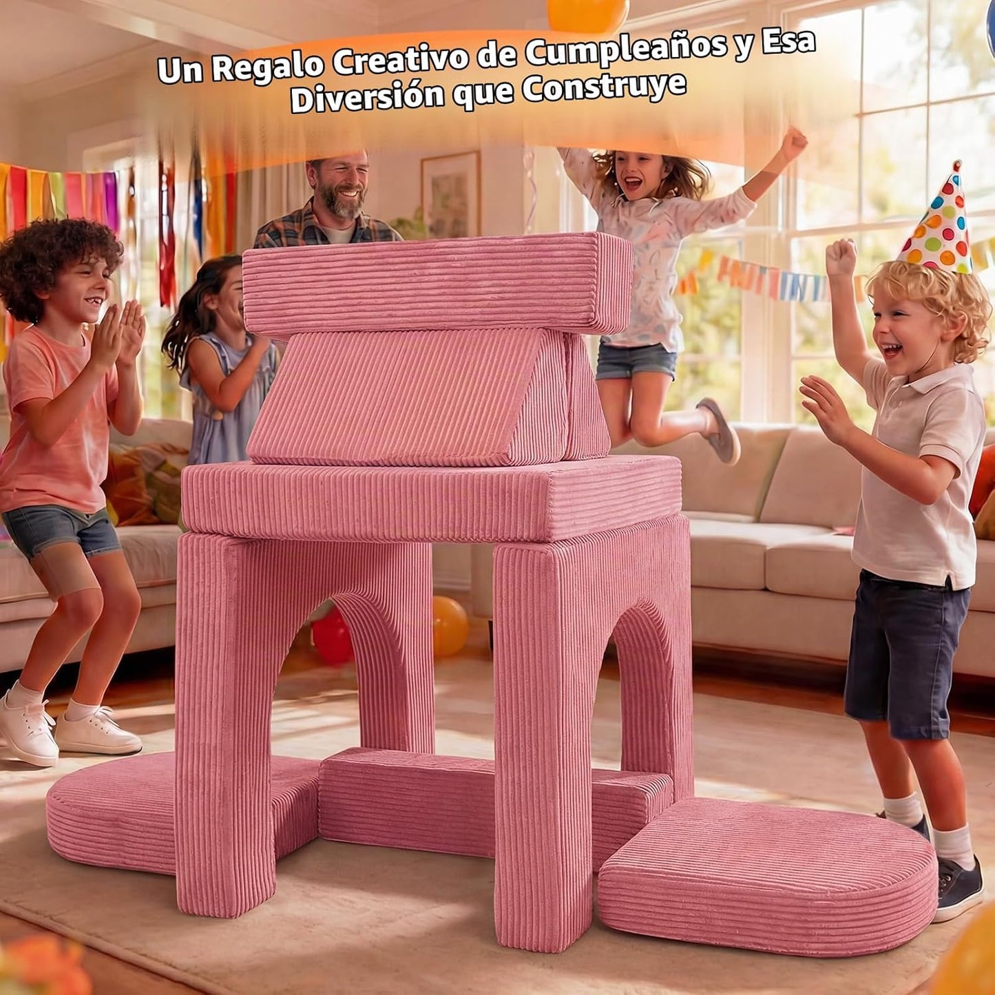 MeMoreCool Sofá para niños, sofá de juego modular de 10 piezas, fue...