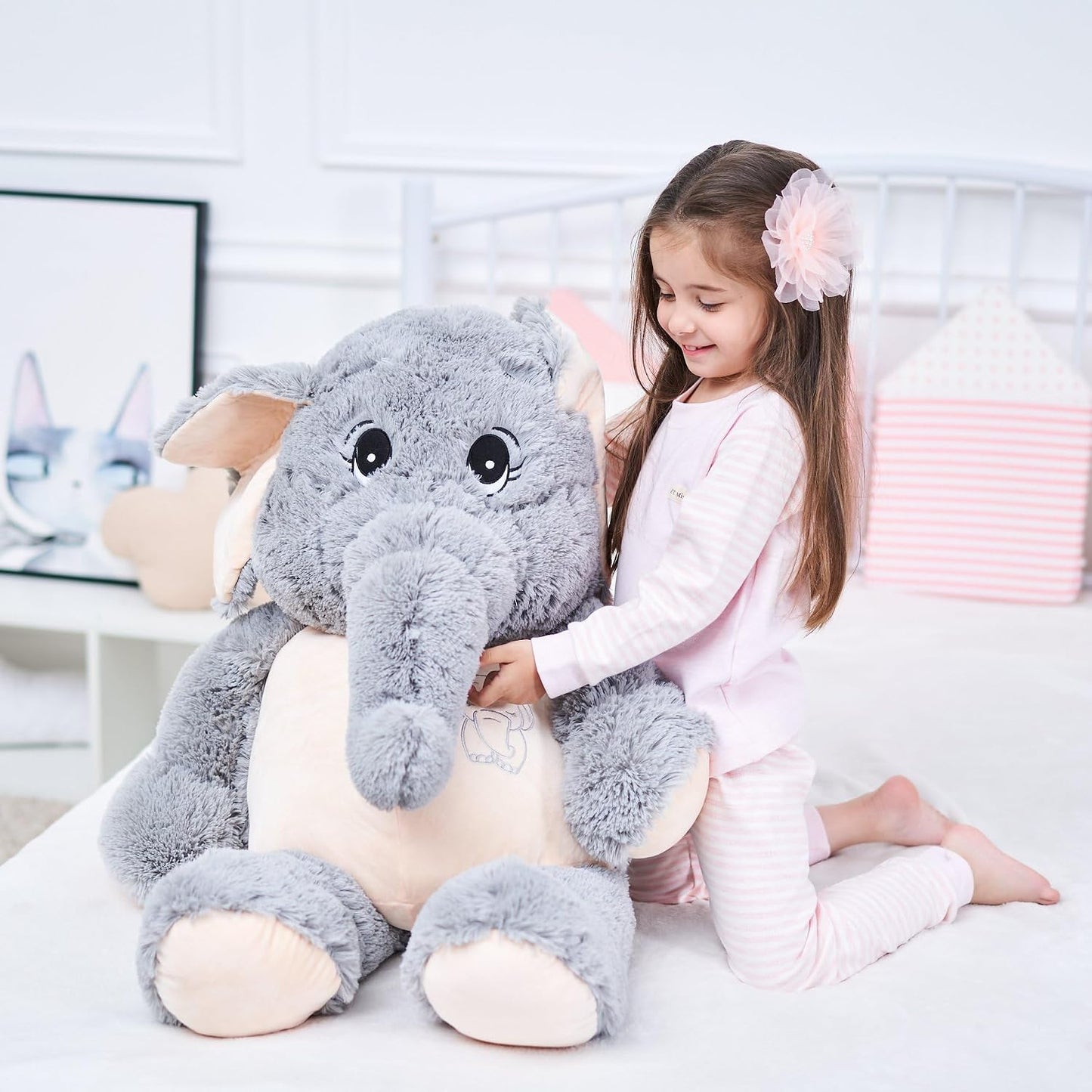 IKASA Animales de Peluche Gigantes de Elefante Juguetes Suaves Rega...