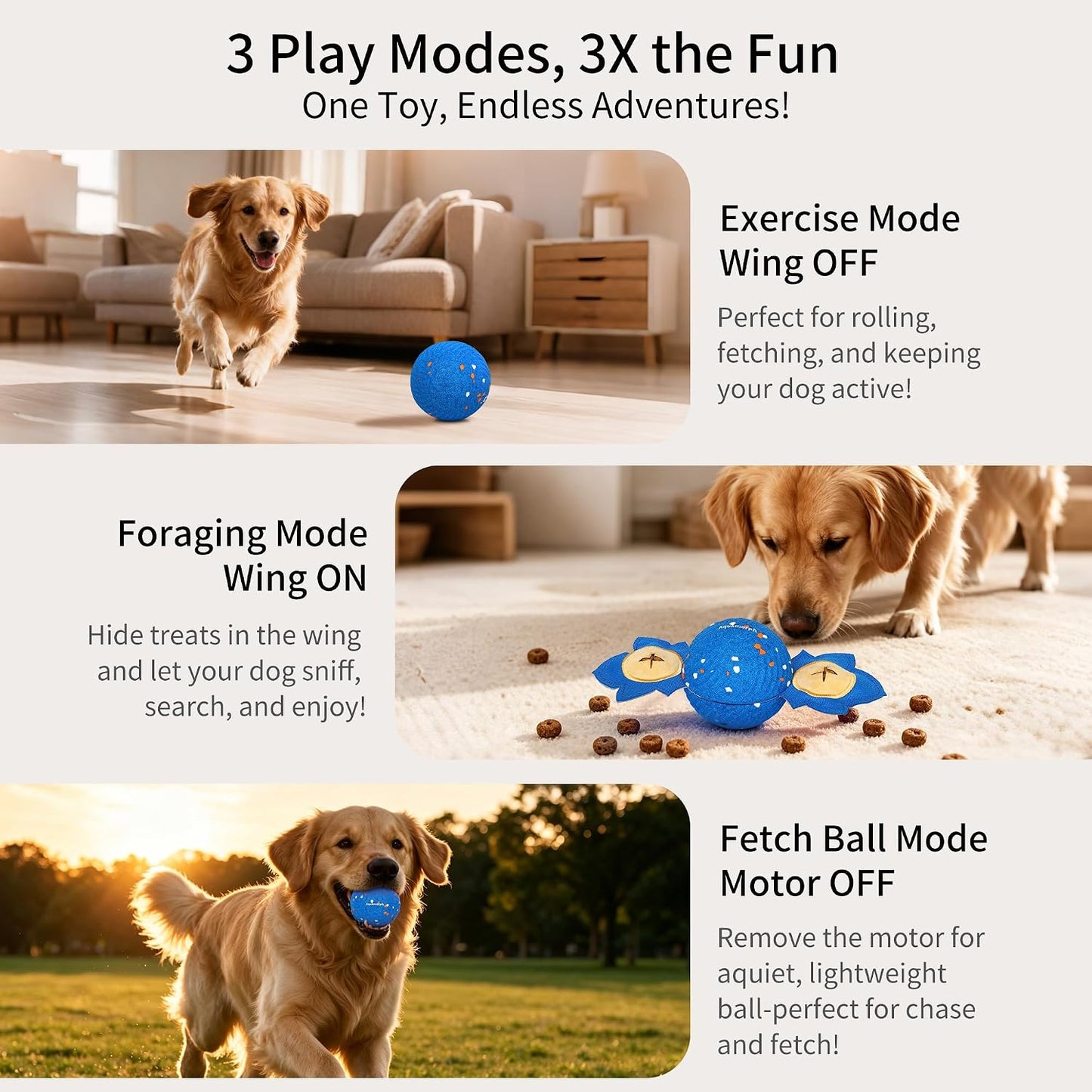 Juguete vibratorio interactivo para perros con alas chirriantes par...