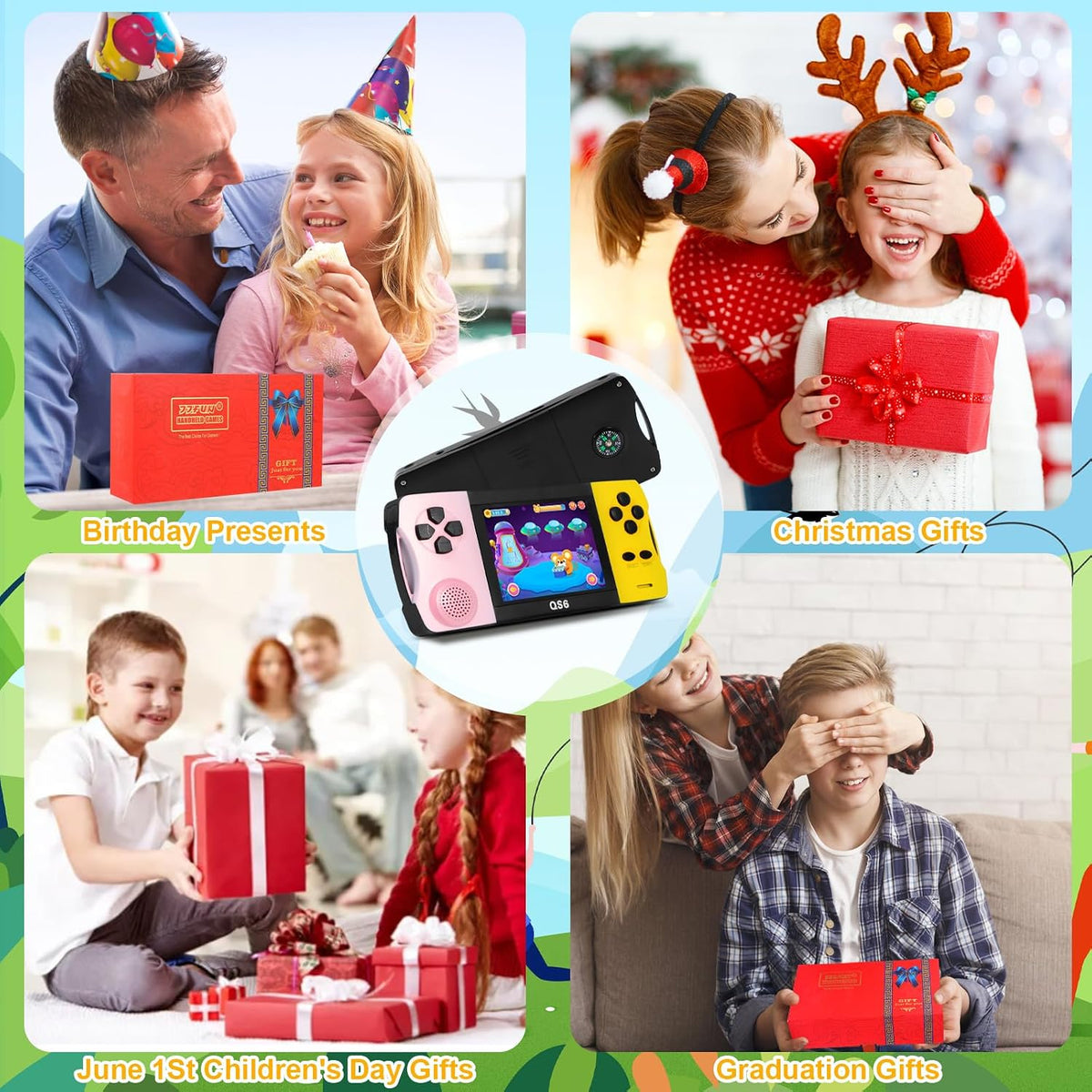 JJFUN Juego de mano retro portátil para niños, 138 juegos Claasic y...