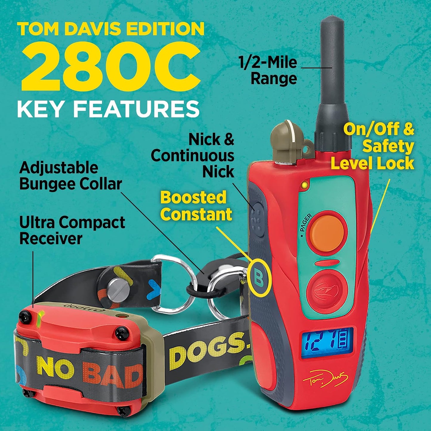 Dogtra E-Collar Tom Davis 280C Boost &amp; Lock, Collar de entrenam...