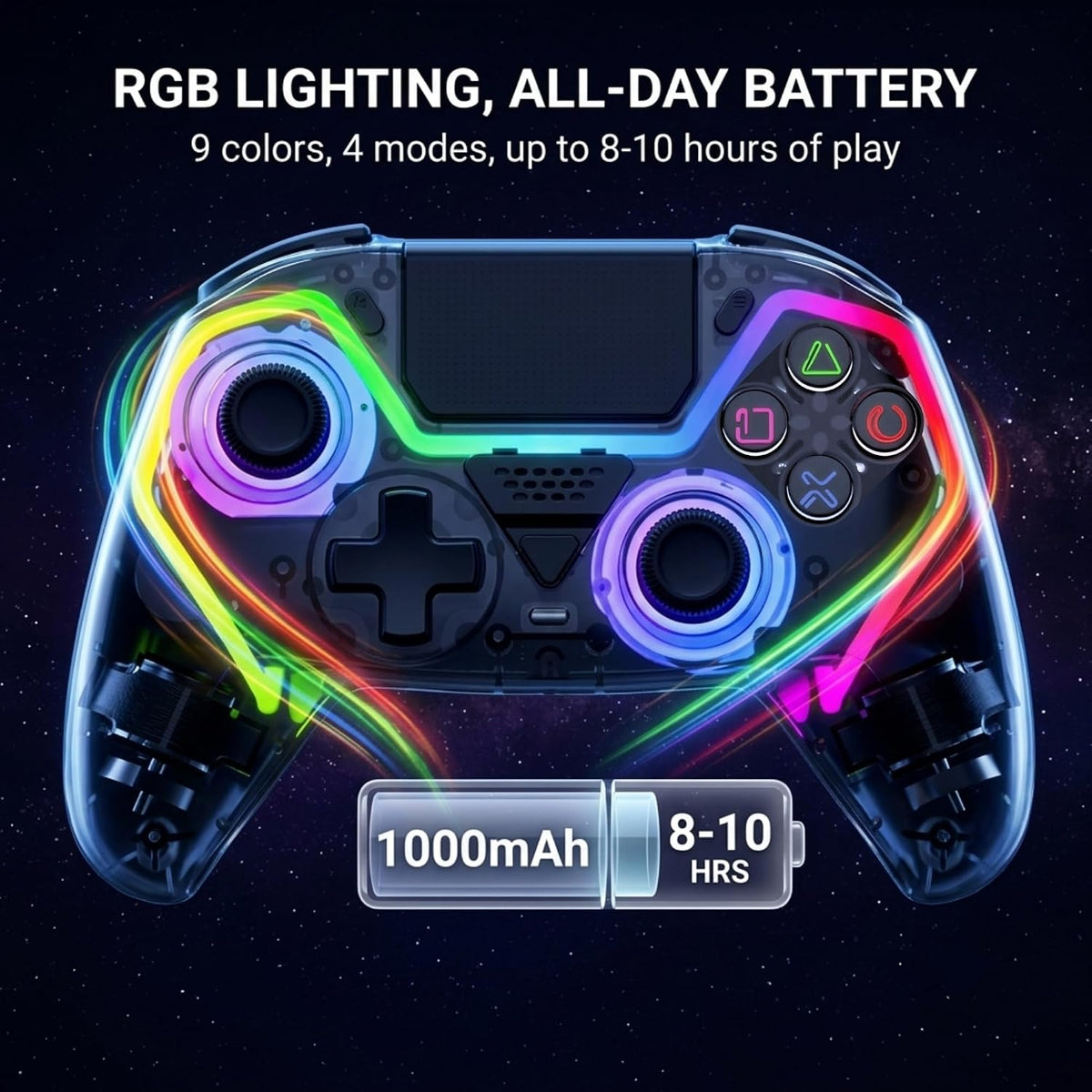 Mando inalámbrico Fyvra compatible con PS5, PS5 Slim, PS5 Pro, PC,...