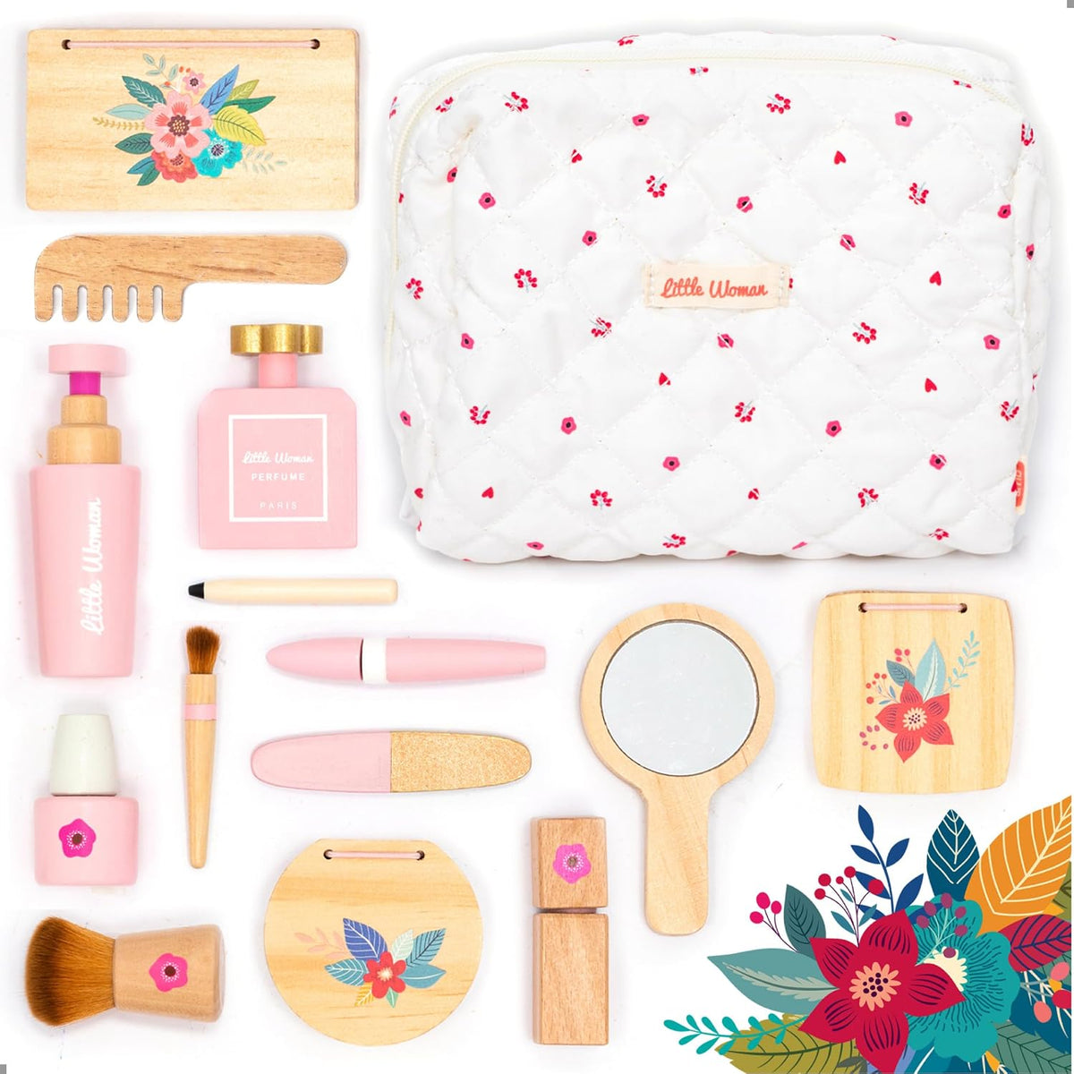UMU® Kit de maquillaje de juguete de madera para niños pequeños \u2...