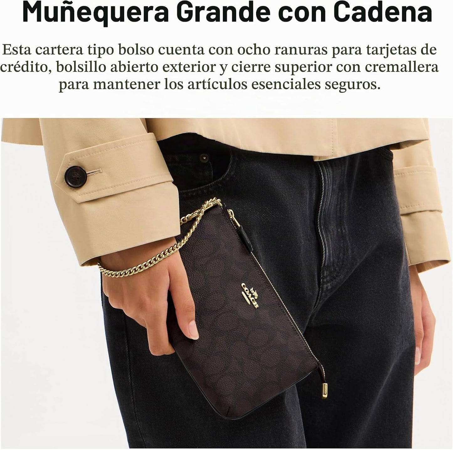 Coach Cartera Grande para Mujer con Cadena W