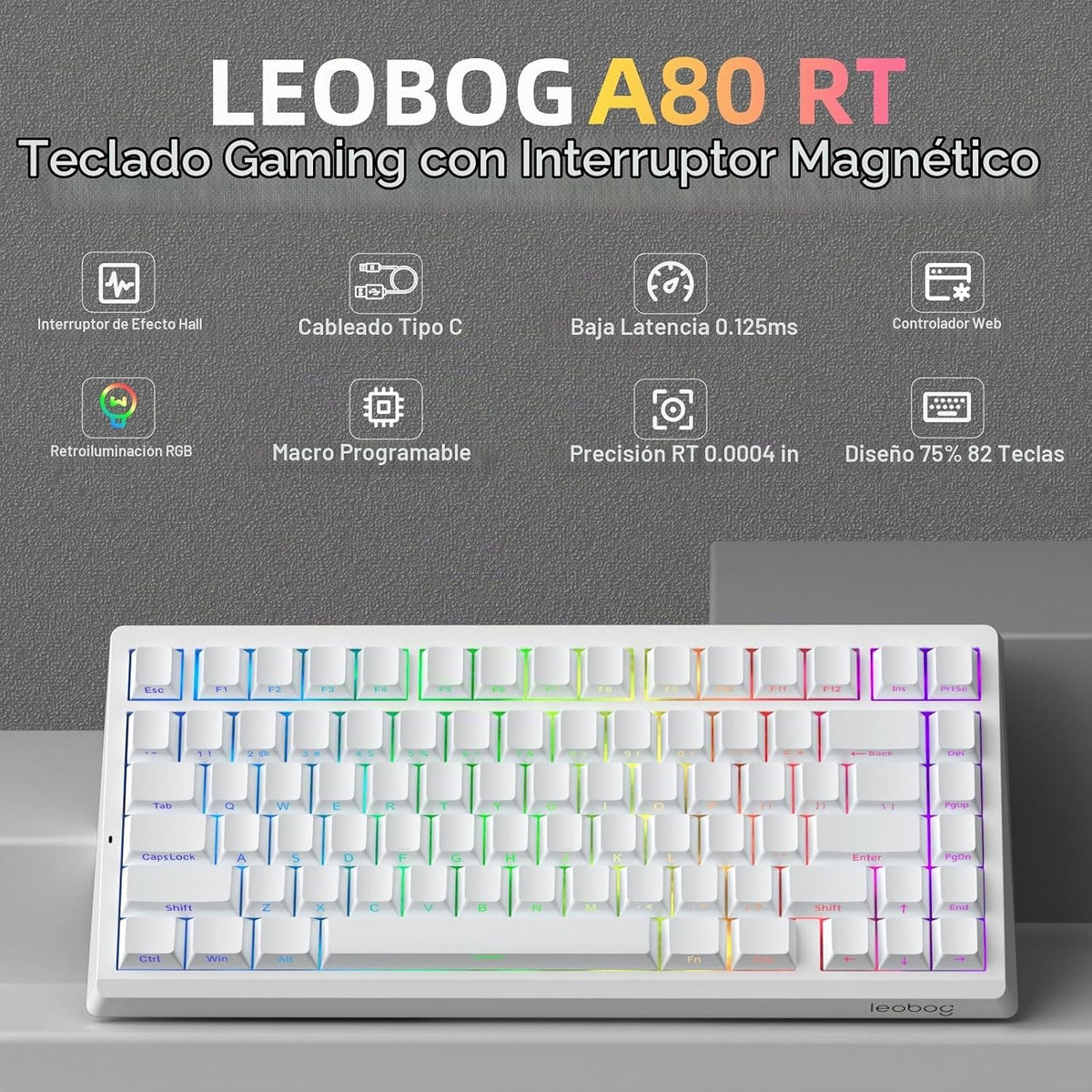 LEOBOG A80 RT Efecto Hall Teclado mecánico para juegos Disparador r...