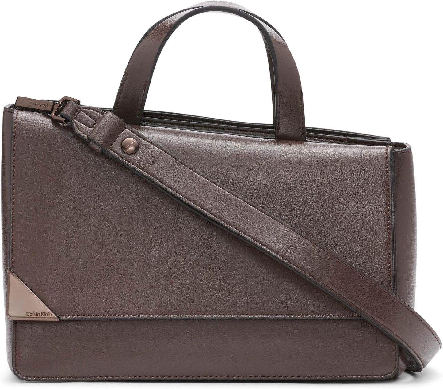 Calvin Klein Bolso con asa superior con solapa de basalto para mujer