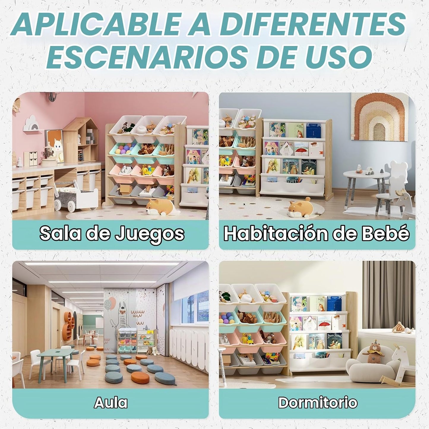 EXPERLAM Organizador de almacenamiento de juguetes para niños con e...