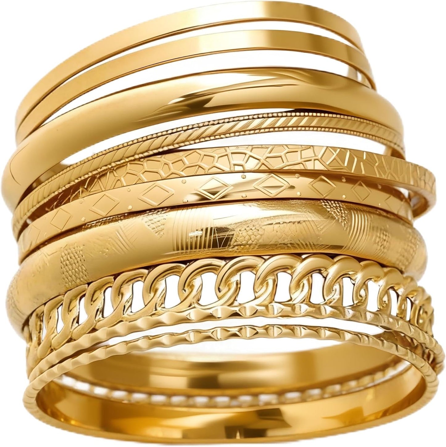 ÌF ME - Pulseras de bangle de oro para mujer, conjunto de pulseras...