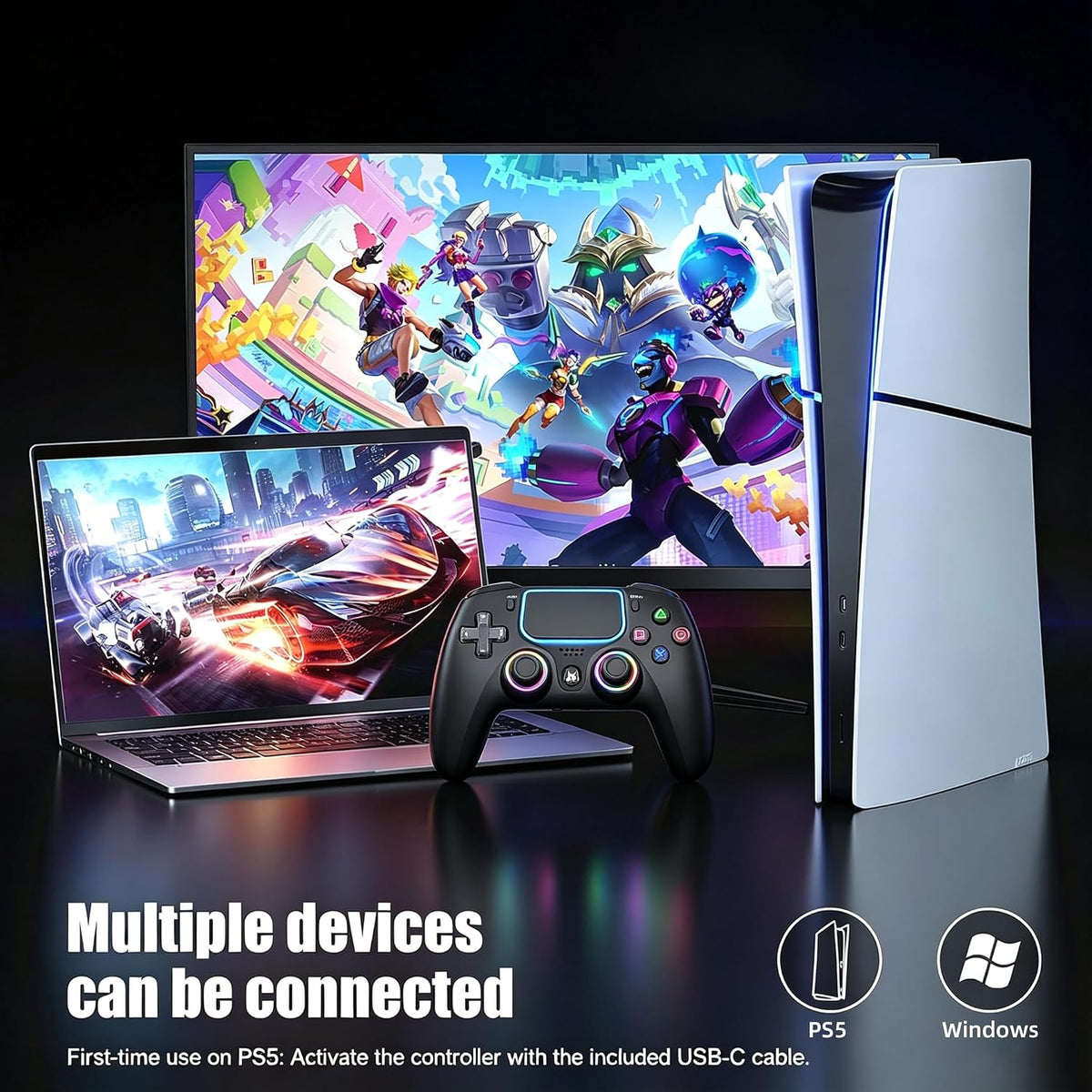 Controlador inalámbrico NBCP para PS5, compatible con PS5 Pro\/Slim...