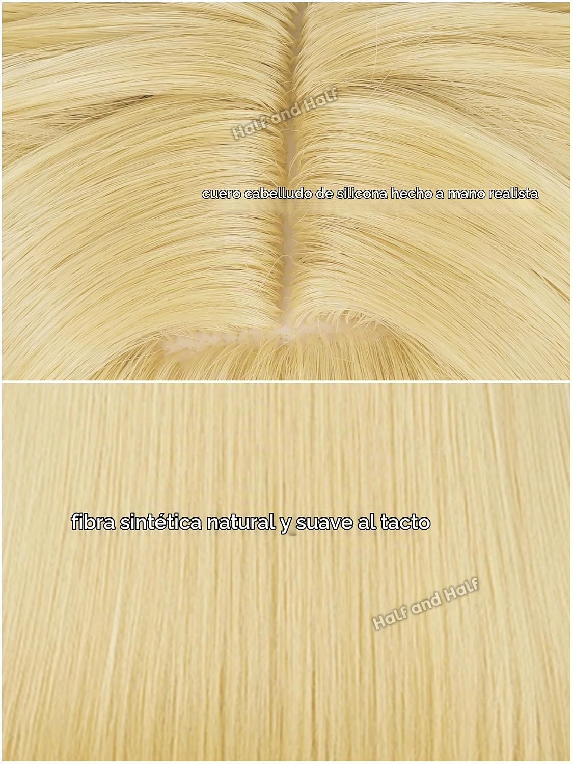 MisaAmane - Peluca larga para cosplay, peluca rubia de anime con fl...