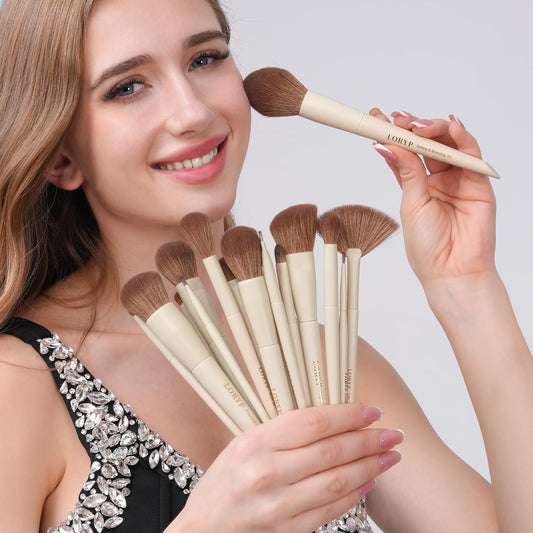 LORYP Juego de brochas de maquillaje etiquetadas de 18 piezas para...