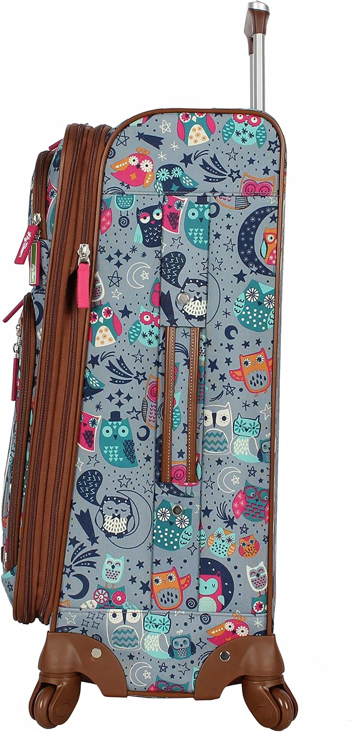 Lily Bloom Maleta de equipaje con diseño estampado de 24 pulgadas,...