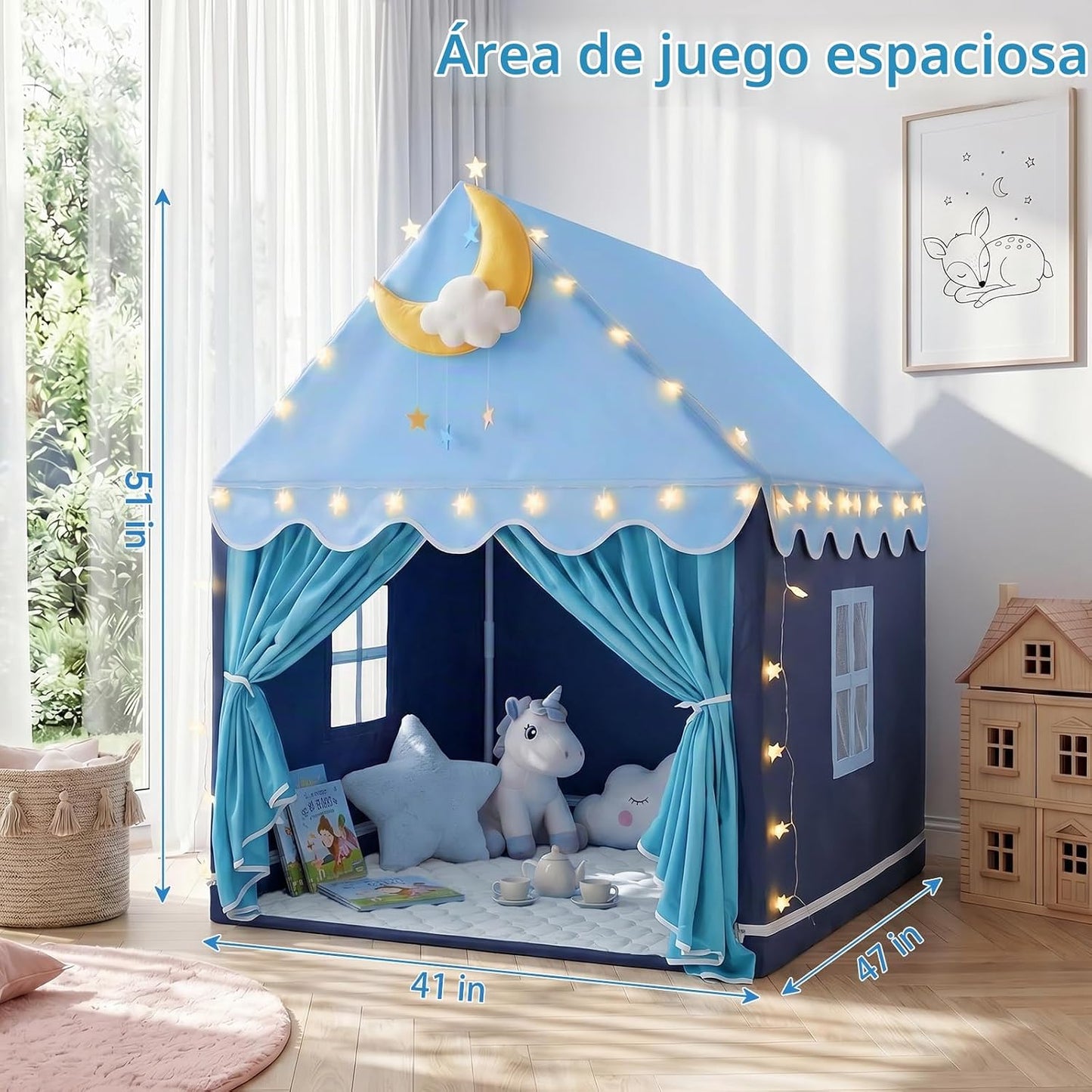 GeeSound Tienda de campaña para niños para niñas en el interior: co...