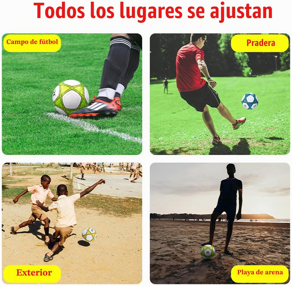 AYANICA Balón de fútbol tamaño 3,4,5 PU suave para práctica de entr...