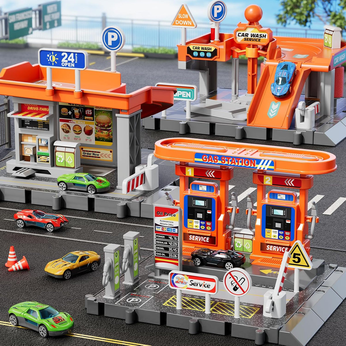 KIZONLY Conjunto de Juguetes de Coches, Juego de Actividad de 3 en...