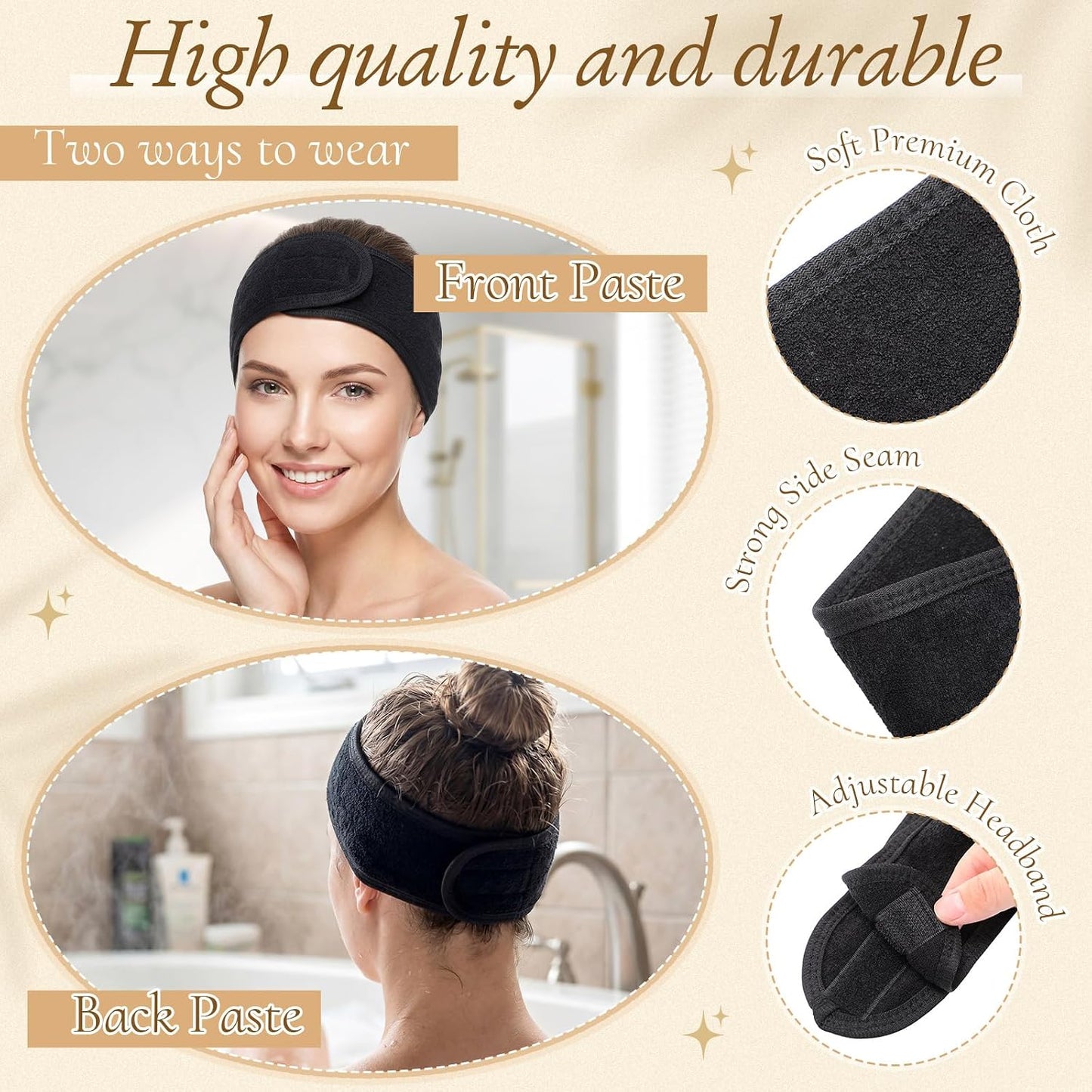 Tigeen 120 diademas de spa ajustables a granel, para mujeres, niñas...