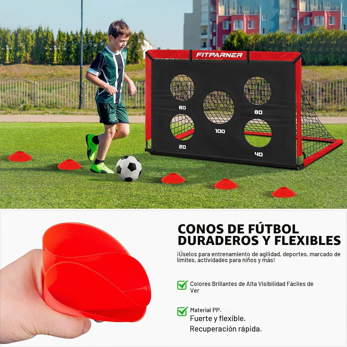 FITPARNER Portería de fútbol, portería de fútbol para niños en el p...