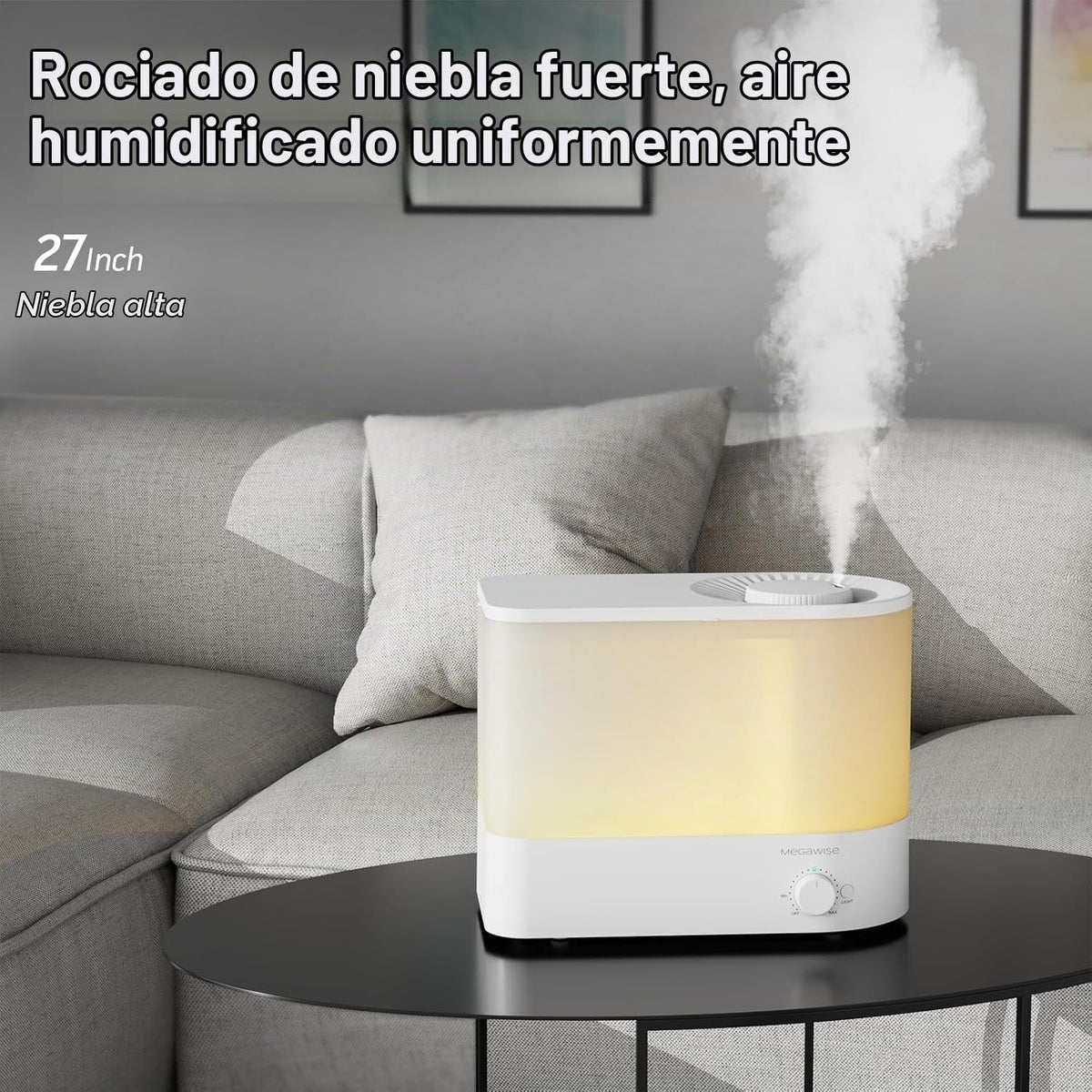 MEGAWISE Humidificador 6L, humidificador ultrasónico de niebla fría...