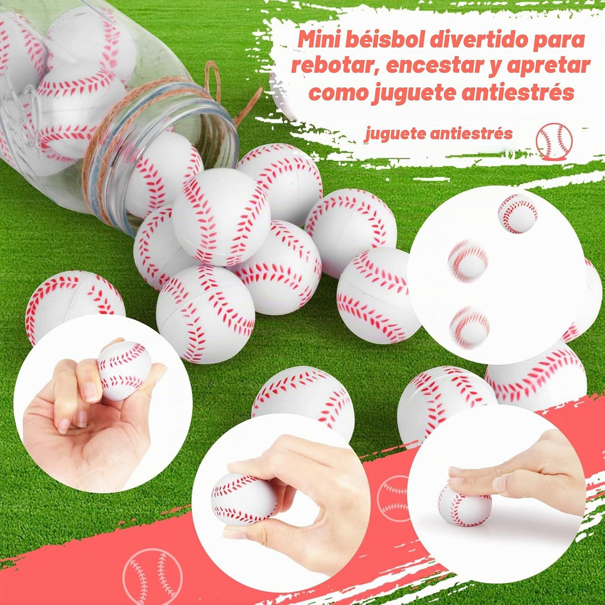 Hxezoc 20 piezas de mini pelotas de béisbol para el estrés, regalos...
