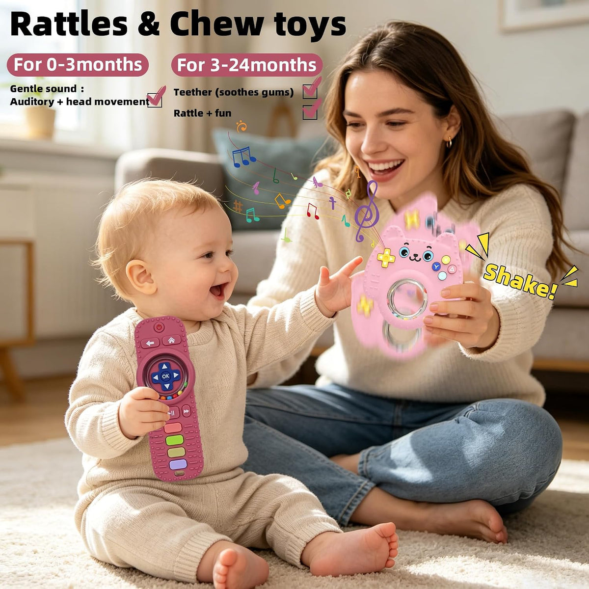 Chuya Baby Toys Baby TV - Juguetes de dentición con control remoto,...